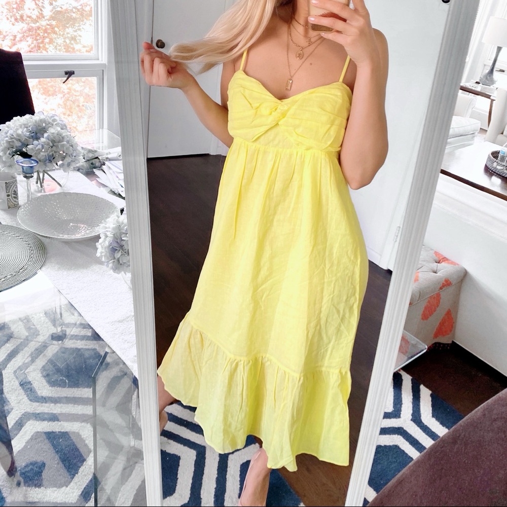 🍋 BANANA REPUBLIC CITRON RUFFLE MAXI DRESS!